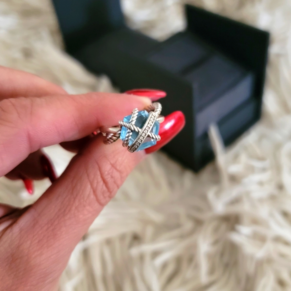 Authentic David Yurman Blue Topaz Ring